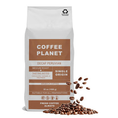 Coffee Planet Peruvian Decaf Coffee Beans 1kg | Medium Roast