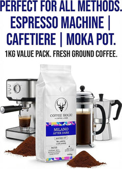 Coffeeholic Milano After Dark Ground Coffee 1kg | Dark Roast