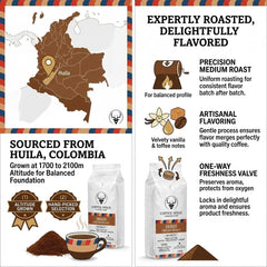 Coffeeholic Irish Cream Whiskey Ground Coffee 1kg | Medium Roast