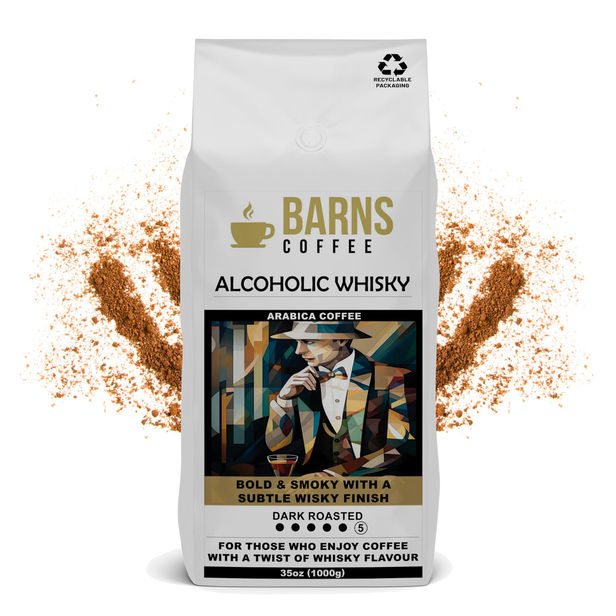 Barns Whisky Flavour Ground Coffee 1kg | Dark Roast