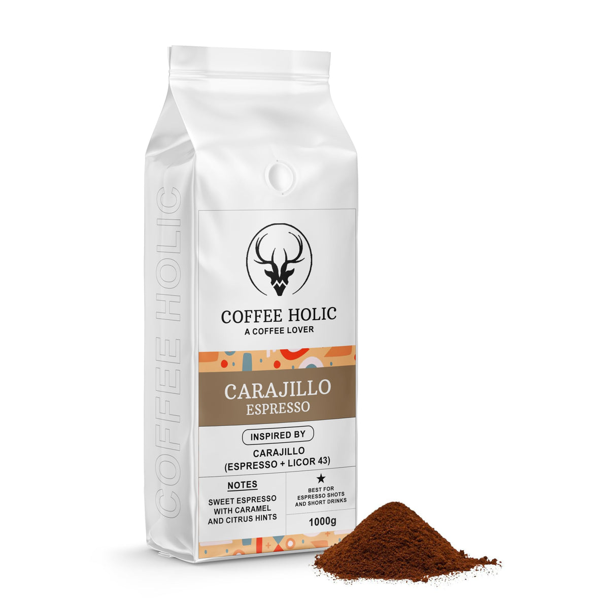 Coffeeholic Carajillo Espresso Ground Coffee 1kg | Medium Roast
