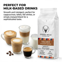 Coffeeholic Velvet White Russian Vodka Ground Coffee 1kg | Medium Roast