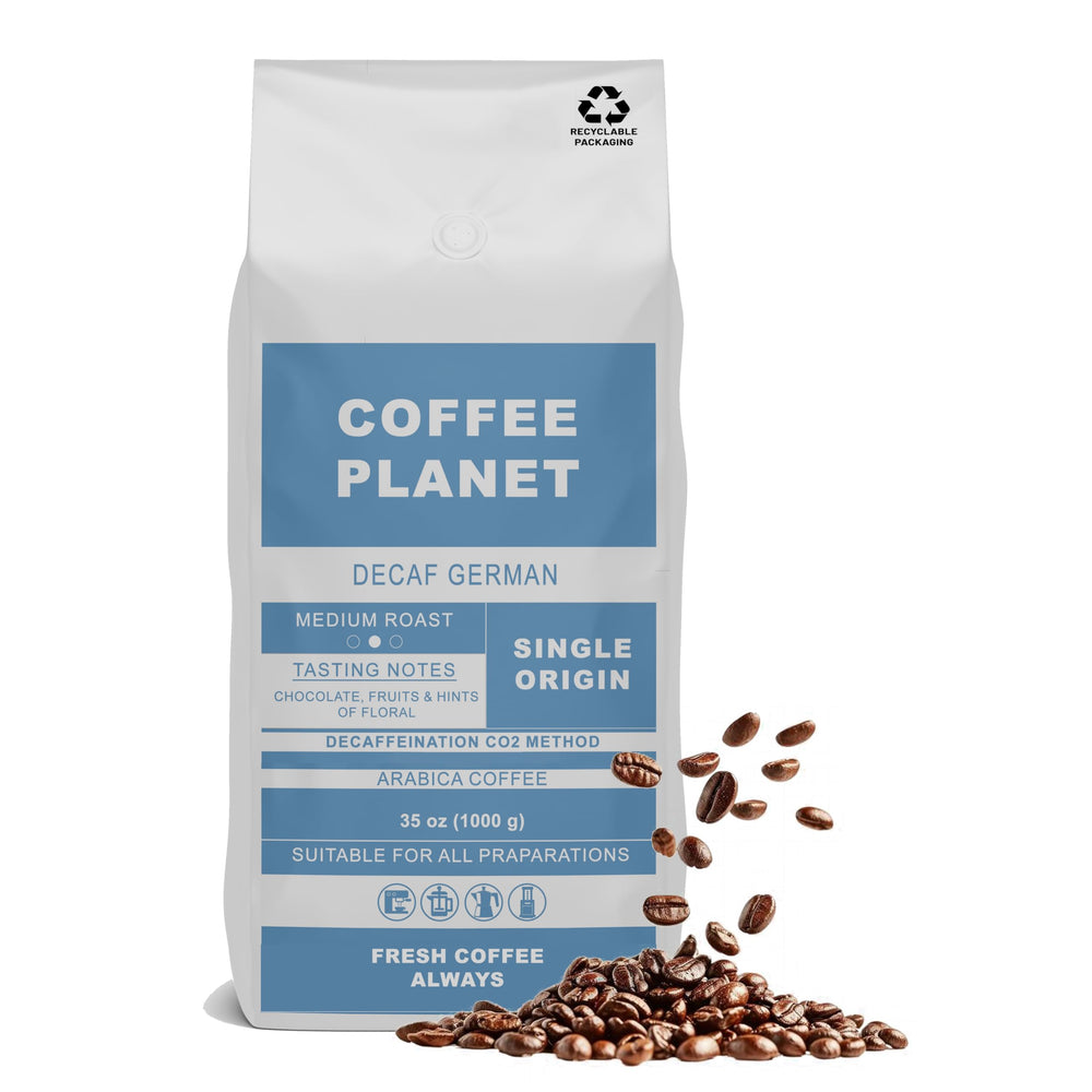 Coffee Planet German CO2 Decaf Coffee Beans 1kg | Medium Roast