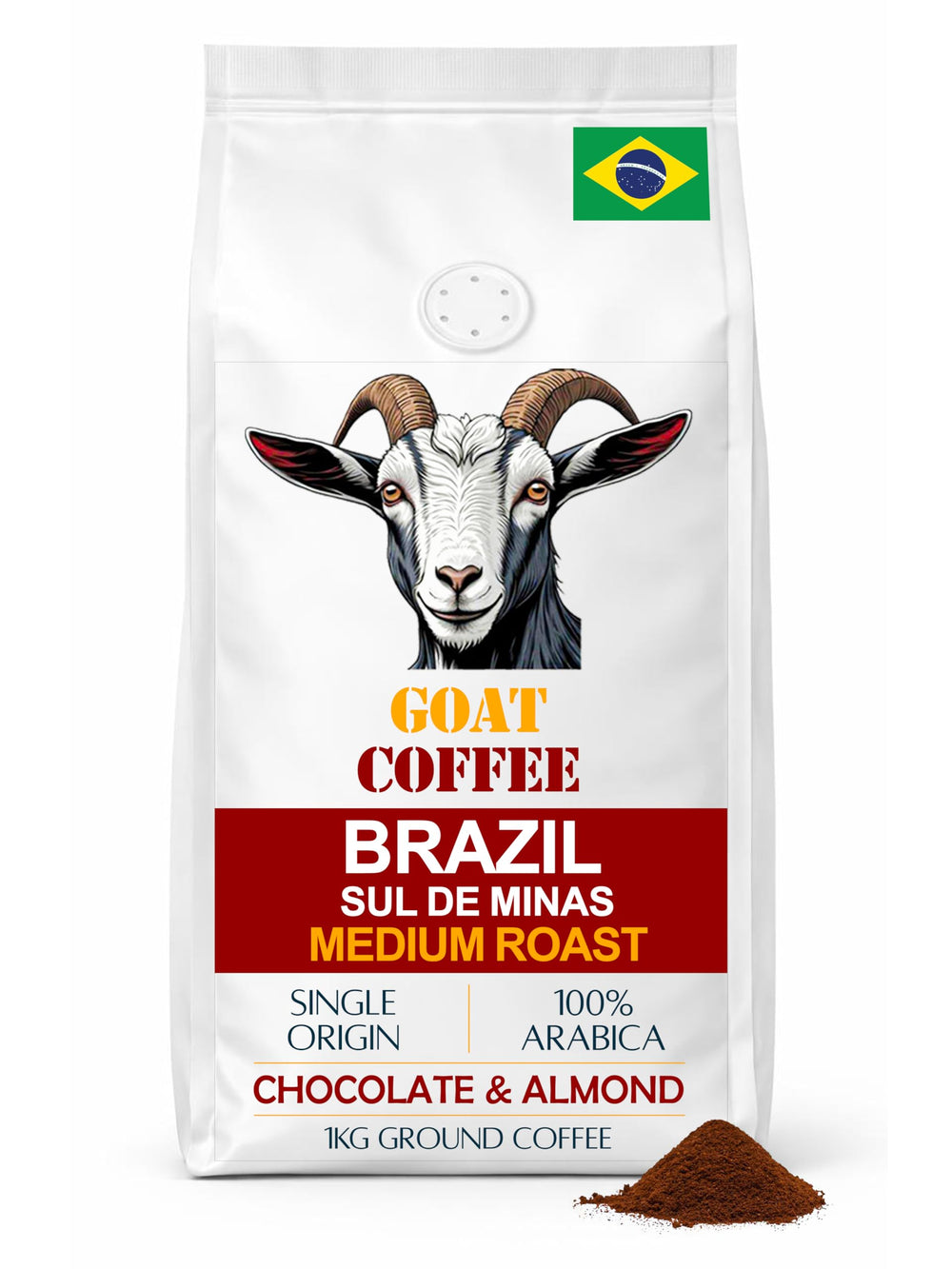 Goat Coffee Brazil Sul de Minas Ground Coffee 1kg | Medium Roast