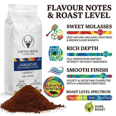Coffeeholic Jamaican Rum Inspired Ground Coffee 1kg | Dark Roast