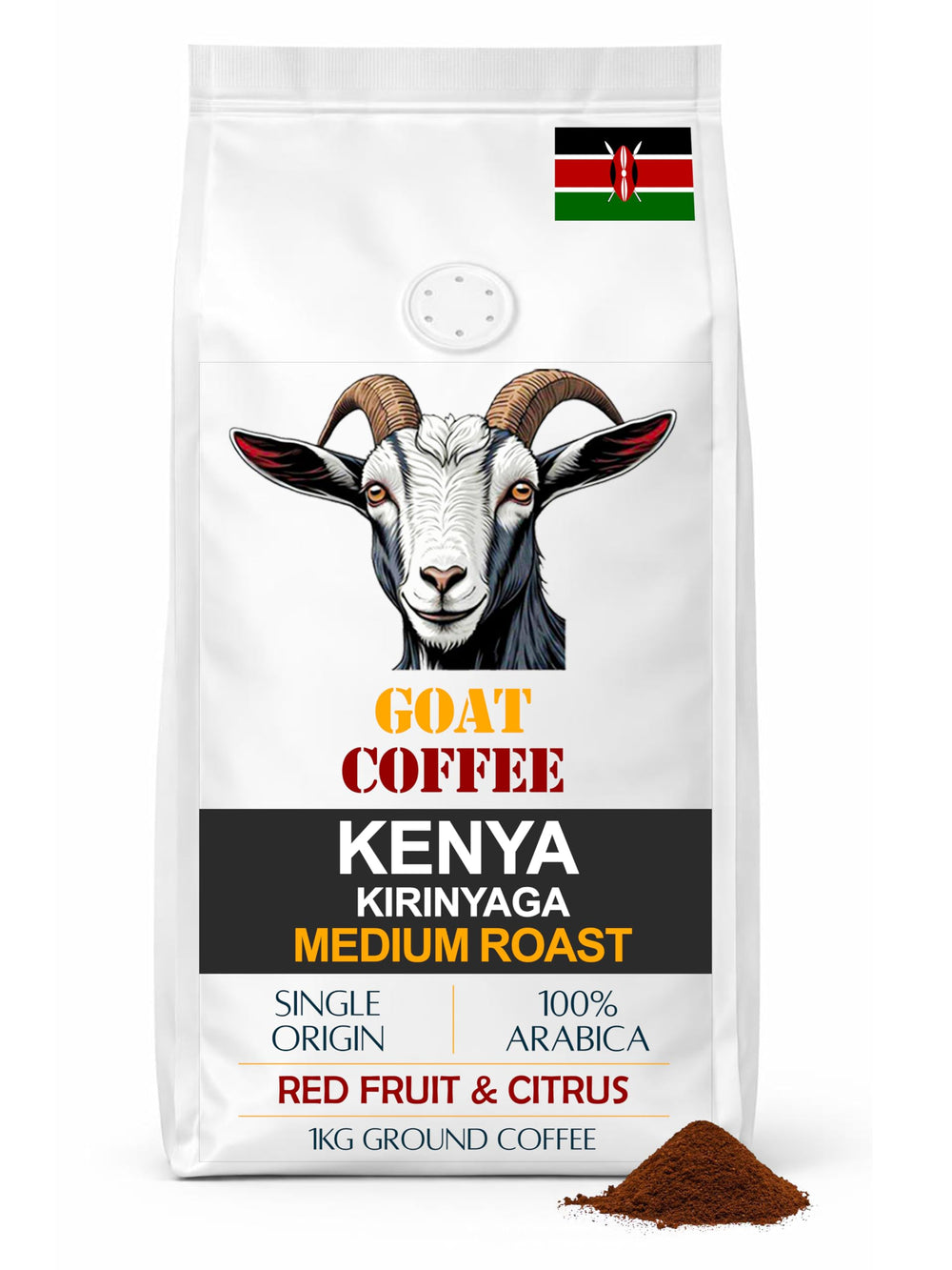 Goat Coffee Kenya Kirinyaga Ground Coffee 1kg | Medium Roast