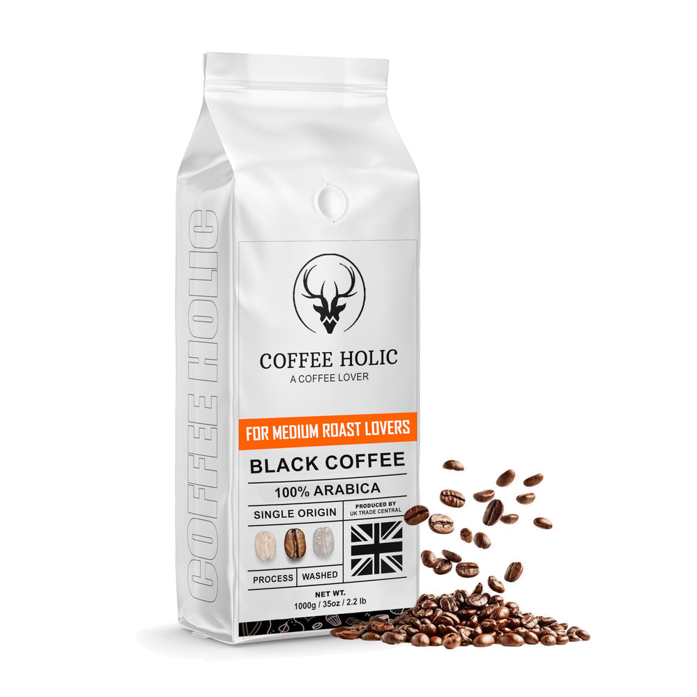Coffeeholic Ethiopia Black Coffee Beans 1kg | Medium Roast