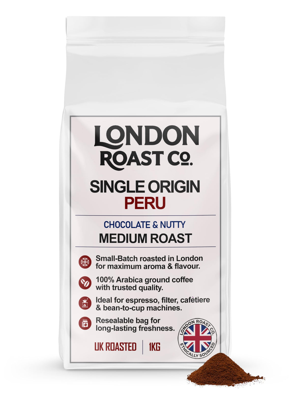 London Roast Co Peru Ground Coffee 1kg | Medium Roast