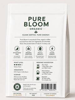 Pure Bloom Clean Colombia Ground Coffee 1kg