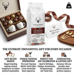 Coffeeholic Espresso Martini Vodka Roast Ground Coffee 1kg | Medium Roast