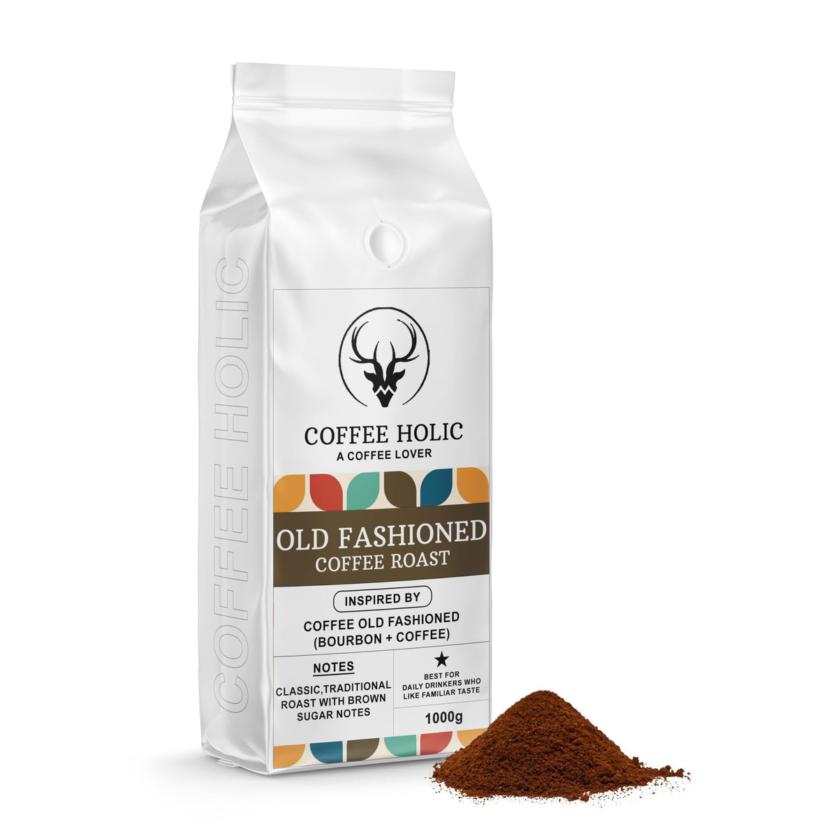 Coffeeholic Old Fashioned Bourbon Inspired Ground Coffee 1kg | Medium Roast
