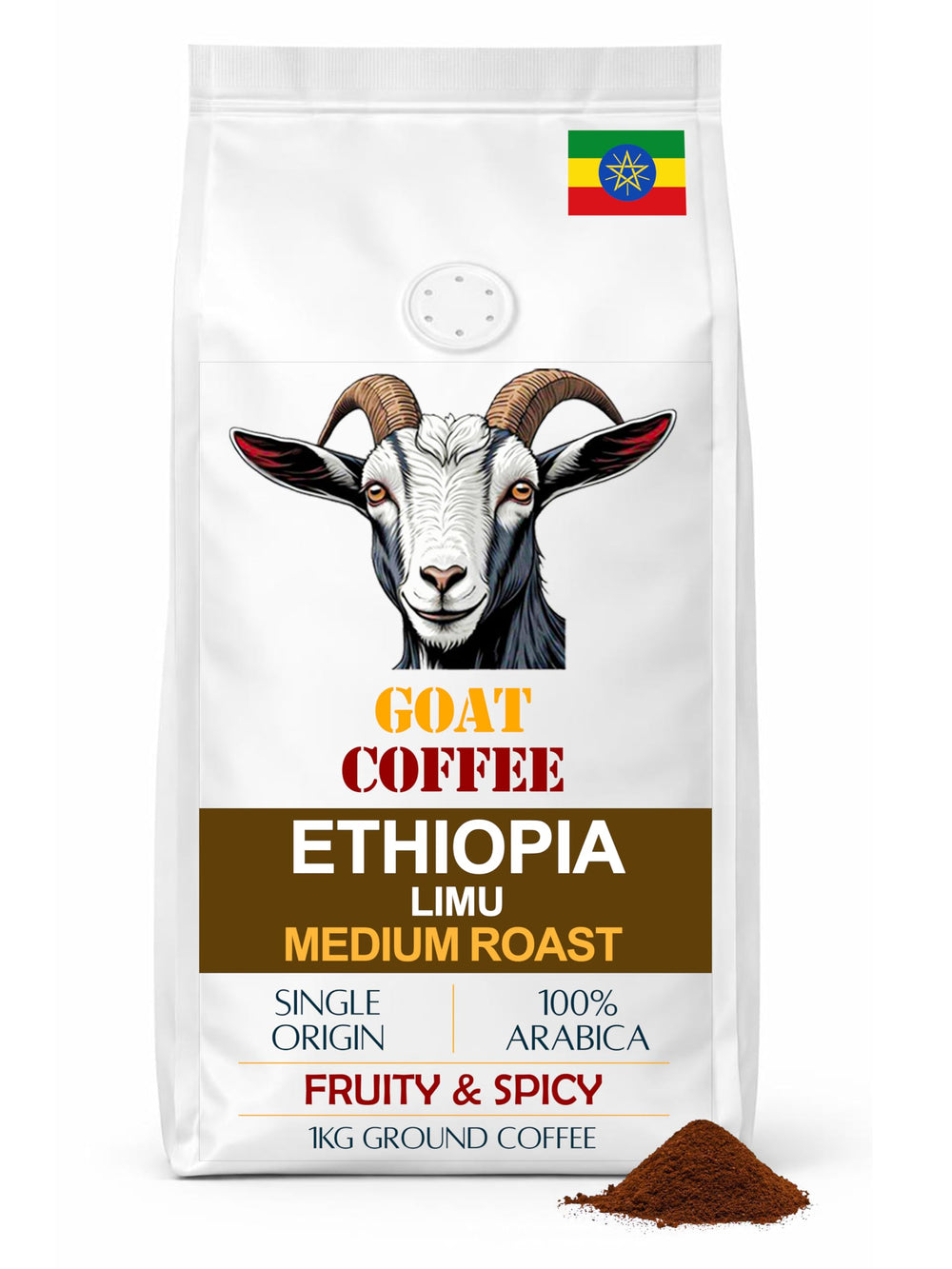 Goat Coffee Ethiopia Limu Ground Coffee 1kg | Medium Roast