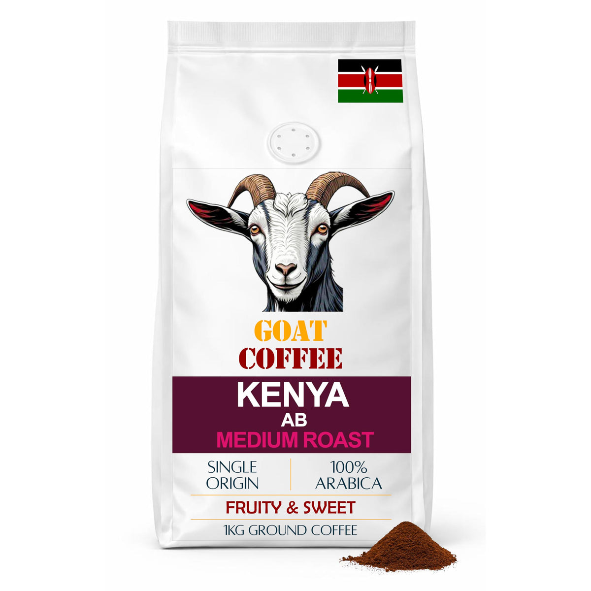 Goat Coffee Kenya AB Ground Coffee 1kg | Medium Roast